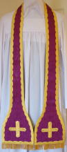 Roman Purple Roman French Style Spade End Preaching Stole